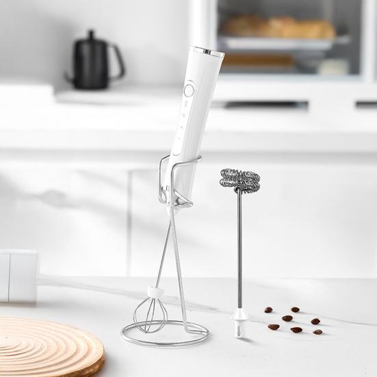 Electric Milk Frother Rechargeable Egg Beater 3 Speeds Wireless Egg Whisk Handheld Foam Maker for Latte Cappuccino