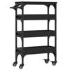VidaXL Chariot de Cuisine, Étagère de Rangement, Chariot de Service avec Roulettes, Organisateur de Maison, Noir Bois 842351