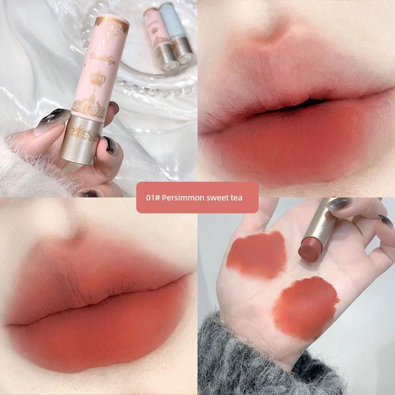Bare Door New Life Cool Low Saturation Bare Coffee Angel Solid Lip Mud Stick Velvet Matte White Lipstick