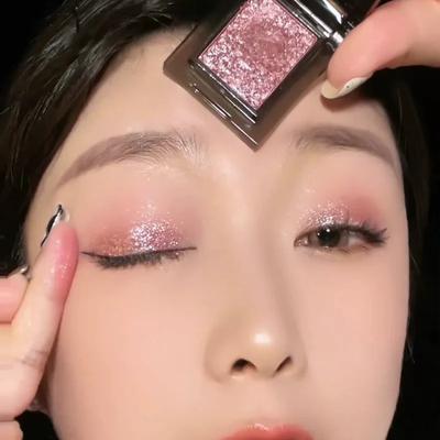 Monochroom Oogschaduw Palet 2025 Nieuwe Collectie Parelmoer Fijne Glitter Paars Smoky Make-up Mat Cement Zwart Grijs Glanzend Kristal Oog Make-up