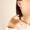Japanese Autumn/Winter Geometric Heart Earrings: Women's 18K Gold-Plated Titanium Studs