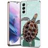 Phone Case For Samsung S24 Ultra S23 FE S22 S20 S21 5G S10 S9 Plus S10E S8 Soft Clear lovely Cartoon sea turtle ocean blue Cover