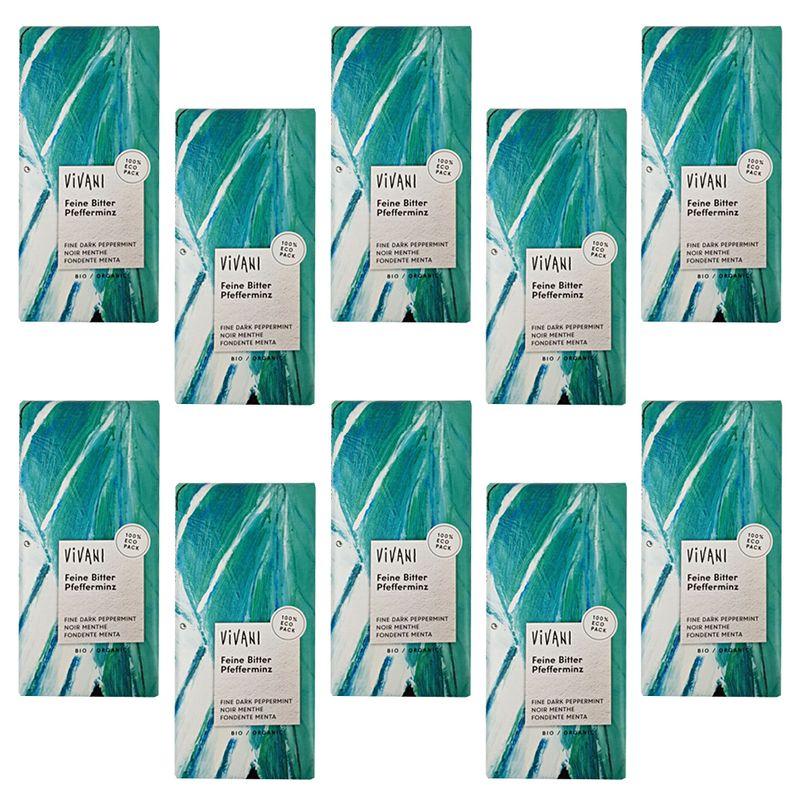 Vivani Темный шоколад с мятой 80 г x 10 упаковок