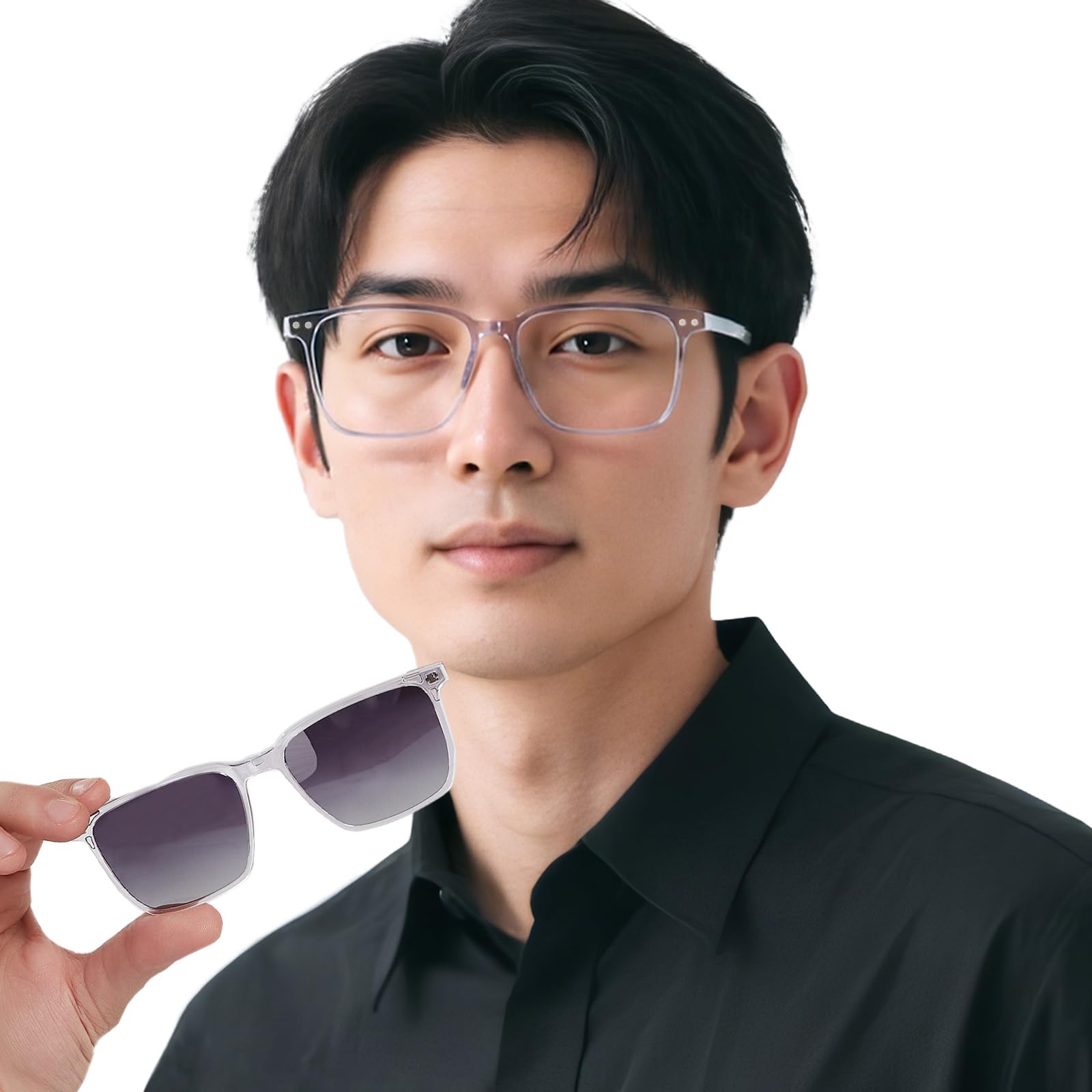 

OCCI CHIARI Фиолетовые квадратные очки для мужчин с блокировкой синего света и съемными магнитными поляризованными линзами для чтения, работы, улицы и вождения фиолетовый