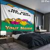 Mr. Men Little Miss Custom Name Wall Tapestry Aesthetic Wall Hanging Printed Fabric Blanket Decorative Tapestries for Bedroom Living Room Home Decor
