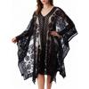 Lace Mesh Bohemian Shawl Plus Size Swimsuit Cover Up Vintage Sunscreen Beach Cover Up  Summer