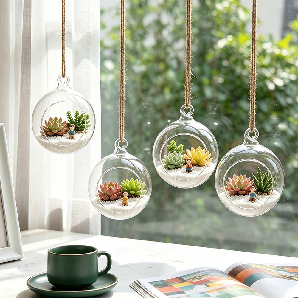 Clear Hanging Glass Vases Ball Succulents Plant Ball Container Wedding Party