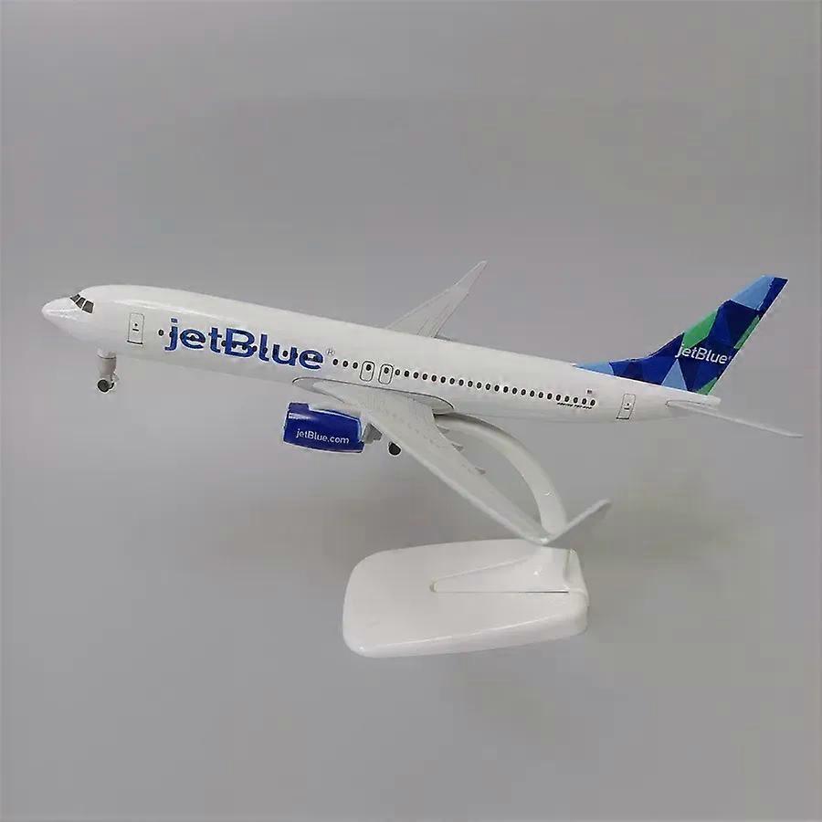 20cm Alloy Metal USA Air JET BLUE JetBlue Airlines Boeing 737 B737 Airways Diecast Airplane Model Plane Aircraft w Landing Gears