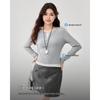 IEF Plus Size Women's 2025 Autumn Faux Two-Piece Commuter Top