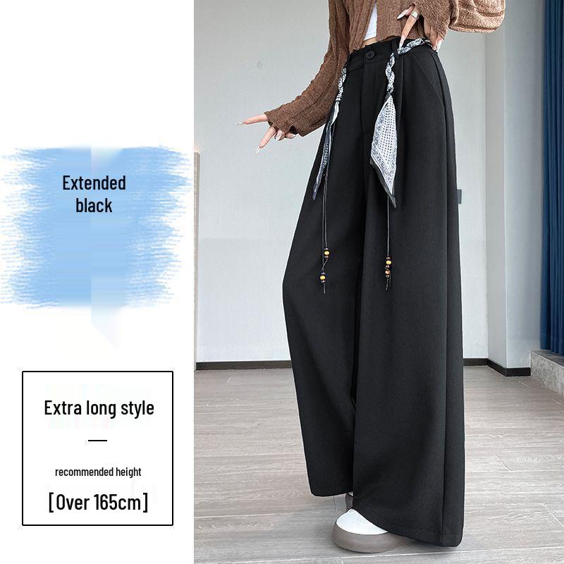 Women's 2026 Spring/Summer High-Waisted Wide-Leg Suit Pants with Woven Belt
