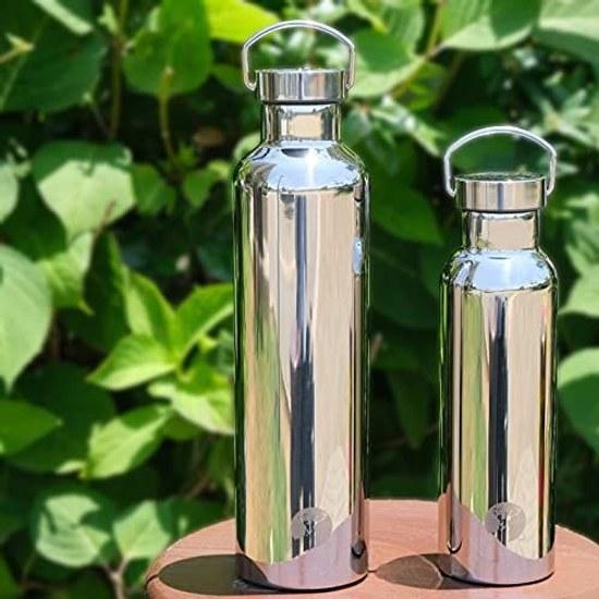Captain Stag Sports Bottle Water Direct Drinking Double Stainless Vacuum Insulation Heat Retention Cold HD 1000ml Silver Mirror Finish UE-3553
