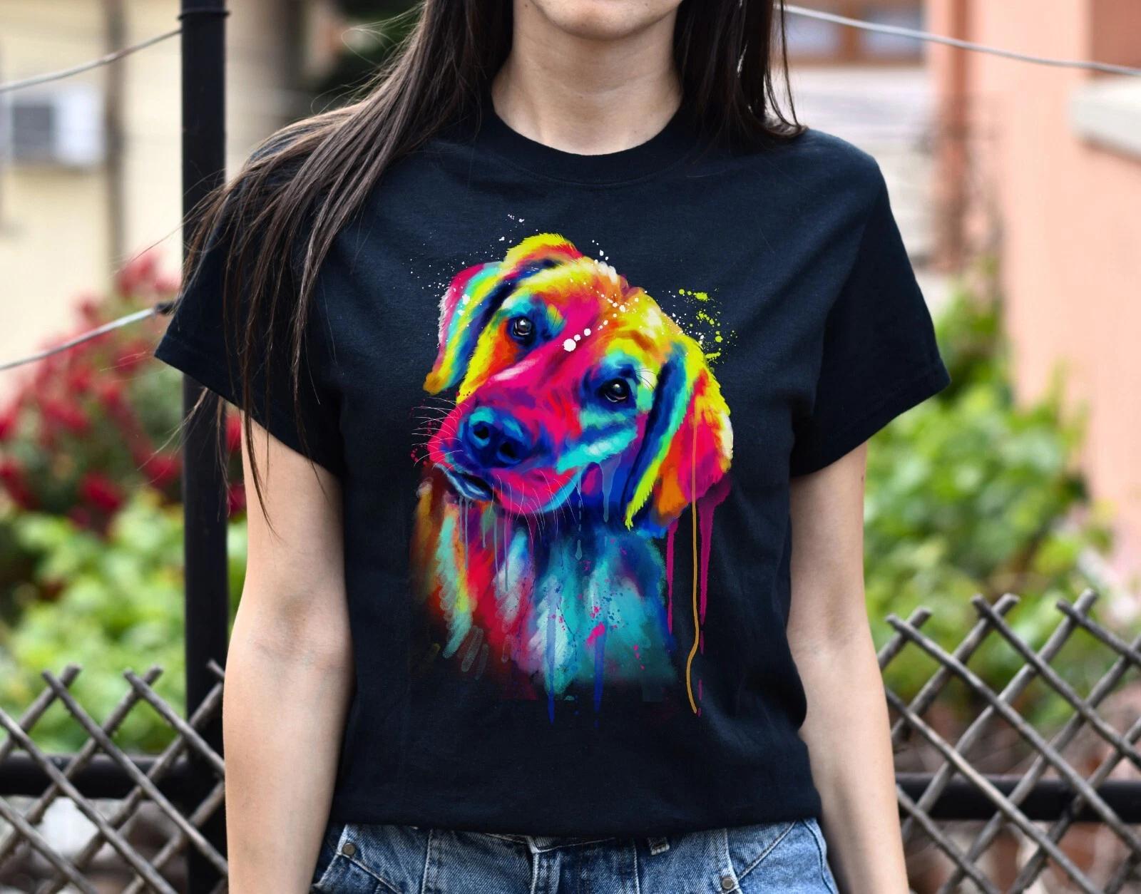 Abstract Golden Retriever dog Unisex shirt S-2XL black navy dark heather 3XL