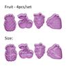 4Pcs/Set Christmas Halloween Cookie Cutter Stamp Biscuit Mold 3D Cookie Plunger Fondant Sugar Craft Pastry Cake Decorating Tool