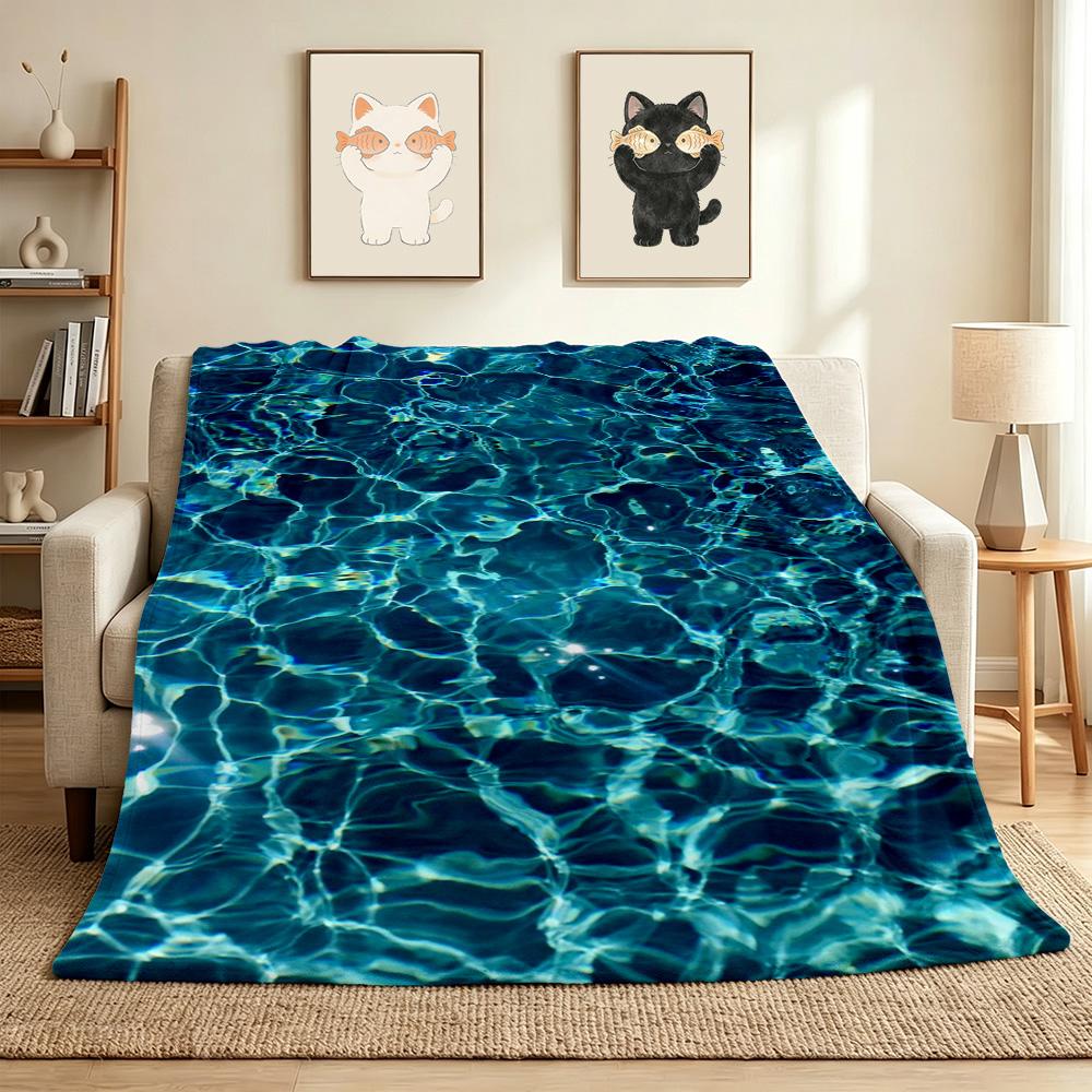 Water Surface Flannel Blanket Throw Blanket Soft Warm Sofa Bed Camping home Decor Unique Christmas Gift C9261369