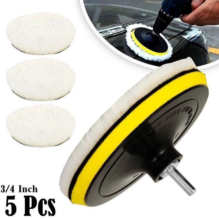 High-Density Self-Adhesive Wool Polishing Disc - Car Waxing and Beauty Sponge Wheel