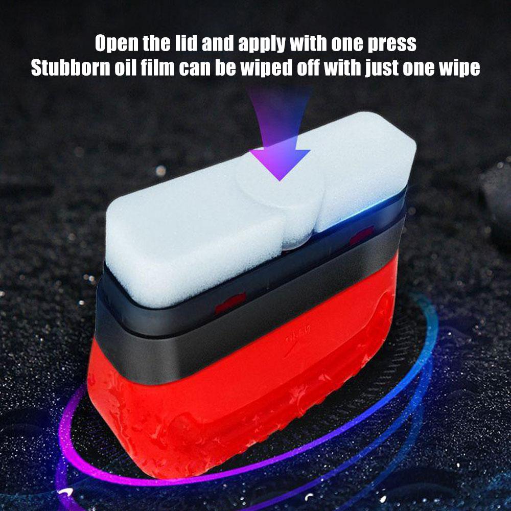 Car Glass Oil Film Cleaning Brush Agent Powerful Windshield Cleaner Rain Fog Proof Glass Sponge Water Spots Auto Removal Oil