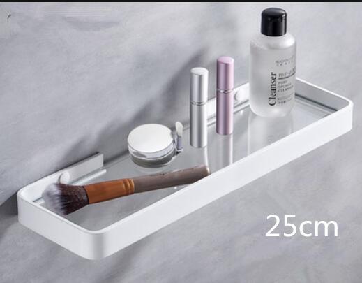 Bathroom Storage Organizer Bathroom Shelf Aluminum White Glass Shelf Bathroom Corner Shelf Wall Mounted Kitchen Storage Holder