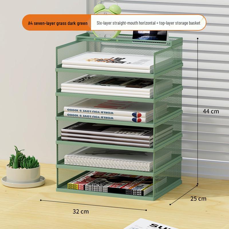 A3A4 Metall Desktop Aktenorganizer Rack - Büroarbeitsplatz Dokumentenhalter