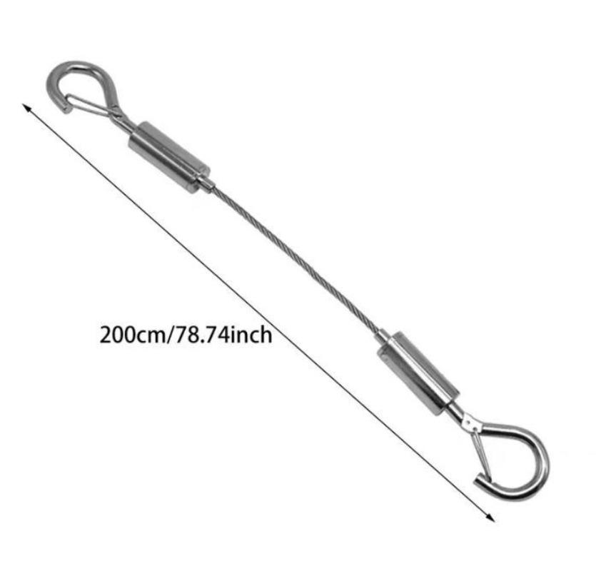 Stainless Steel Wire Rope With Spring Hook Heavy-Duty Adjustable Picture Hanging Wire Rope For Clothesline Fishing Lifting Cable