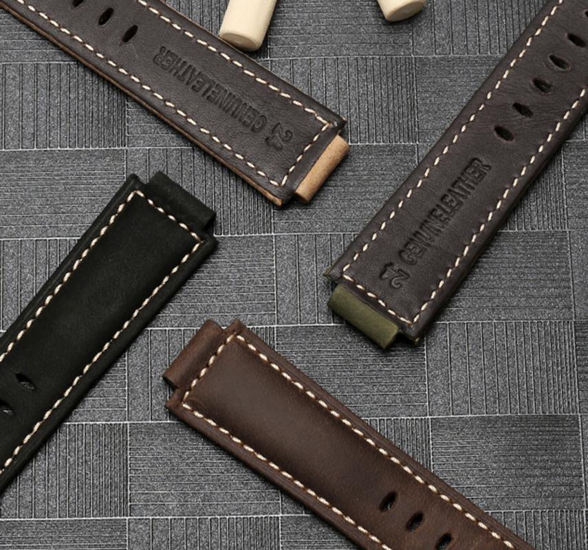 Originální kožený řemínek k hodinkám Pro Timex Tide TW2R55500 T2N720/721/739 TW2T76300 Řemínek k hodinkám 24*16mm konec pro uchycení Řemínky k hodinkám Příslušenství