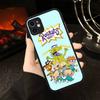 Cartoon Funny R-Rugrats For IPhone 16 15 14 13 12 11 Pro Max X XS MAX Plus Translucent Black Phone Cover