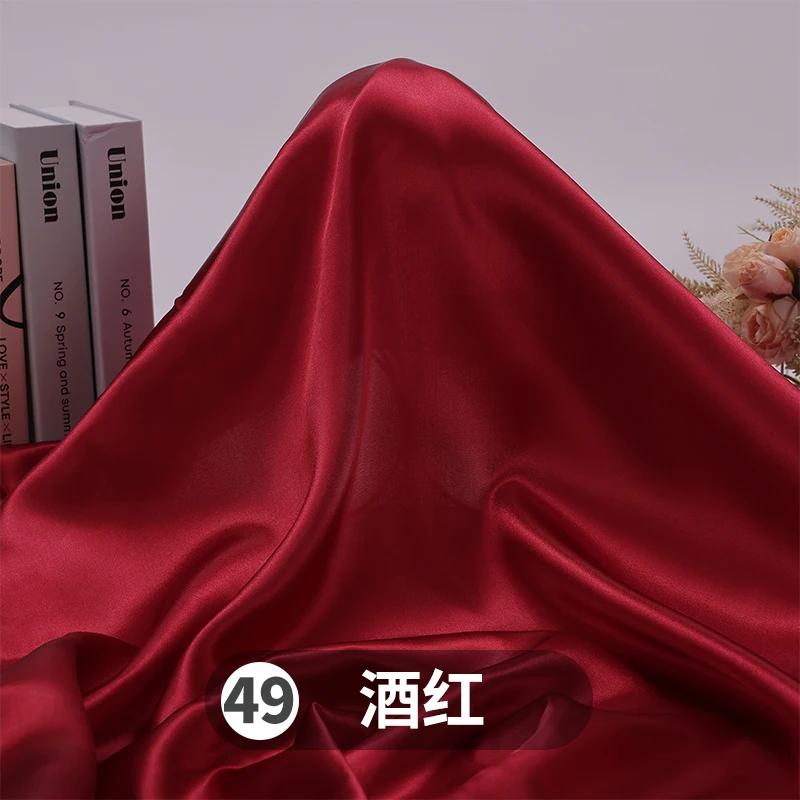 Soft Smooth Satin Fabric By The Meter for Clothes Hanfu Gift Box Lining Wedding Decoration DIY Sewing Cloth Plain White Purple