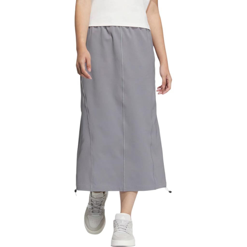 Adidas Fustl W P Skirt Solid Color Fashion Soft Comfortable Casual Long Skirt Women Skirts Gray JM6215