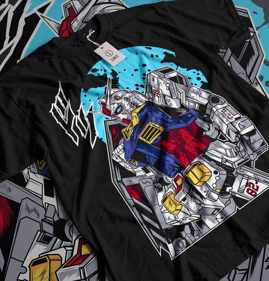 

Футболка Gundam Wing Футболка Японское Аниме Футболка Манга Графическое Искусство Все Размеры L