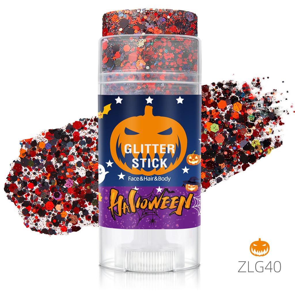 Halloween Body Glow Stick With Sparkling Sequins For Face Makeup And Costume Party