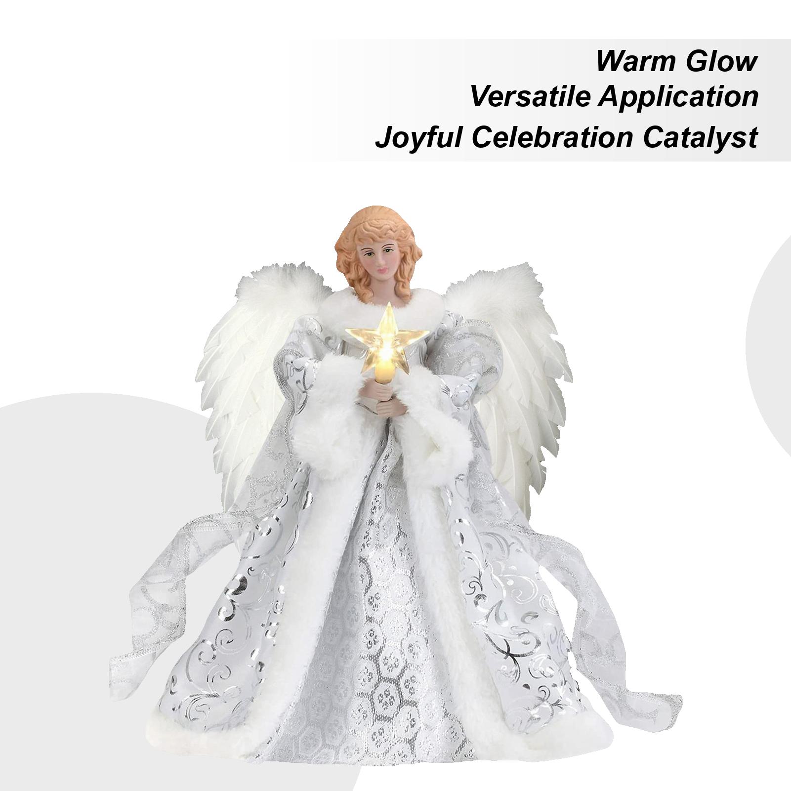 

Christmas Tree Top Angel Pendant With Light String Christmas Tree Topper Angel Doll Ornament For Party Wedding Thanksgiving CN