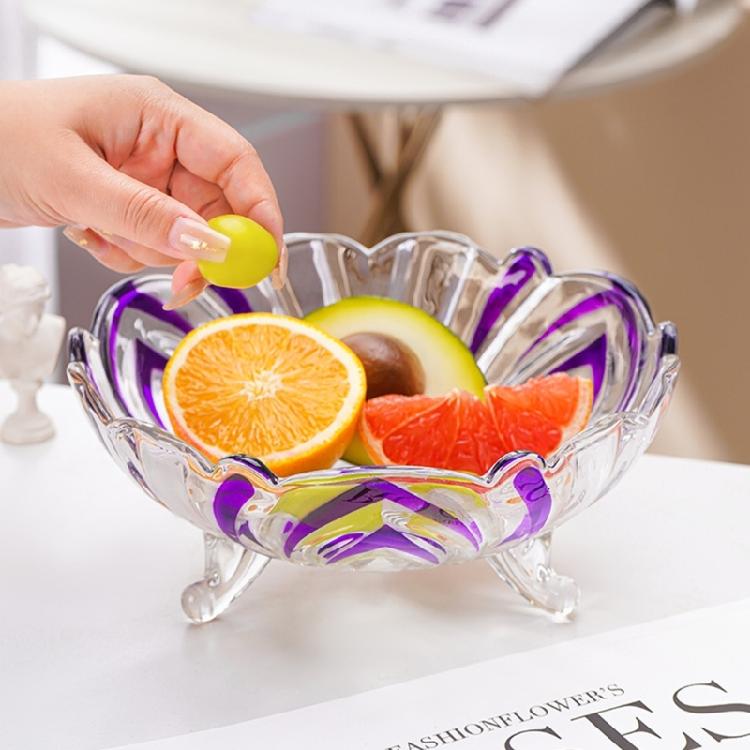 See Through Glass Snacks Container Bowl With Fixed Three Leg Design Supplements Any Dining Or Living Space