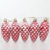 5pcs Christmas Painted Pine Cone Balls Plastic Hanging Pendant Silver/Gold/Red/White New Year Ornament Holiday Party Decoration