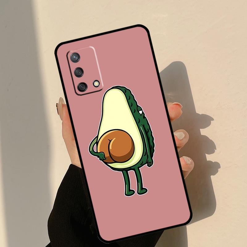 Cute Avocado Fruits Case For Oppo A60 A40 A80 A18 A38 A58 A78 A98 A15 A54 A74 A94 A17 A57 A16 A76 A96 A6 A5 Pro