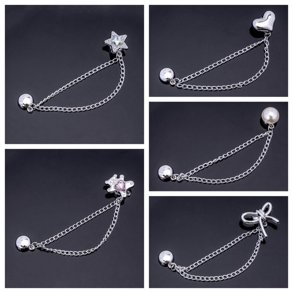 10pcs Non-hole Shorten Trouser Clip Multi-Function Tassel Chain Cuff-link Jeans