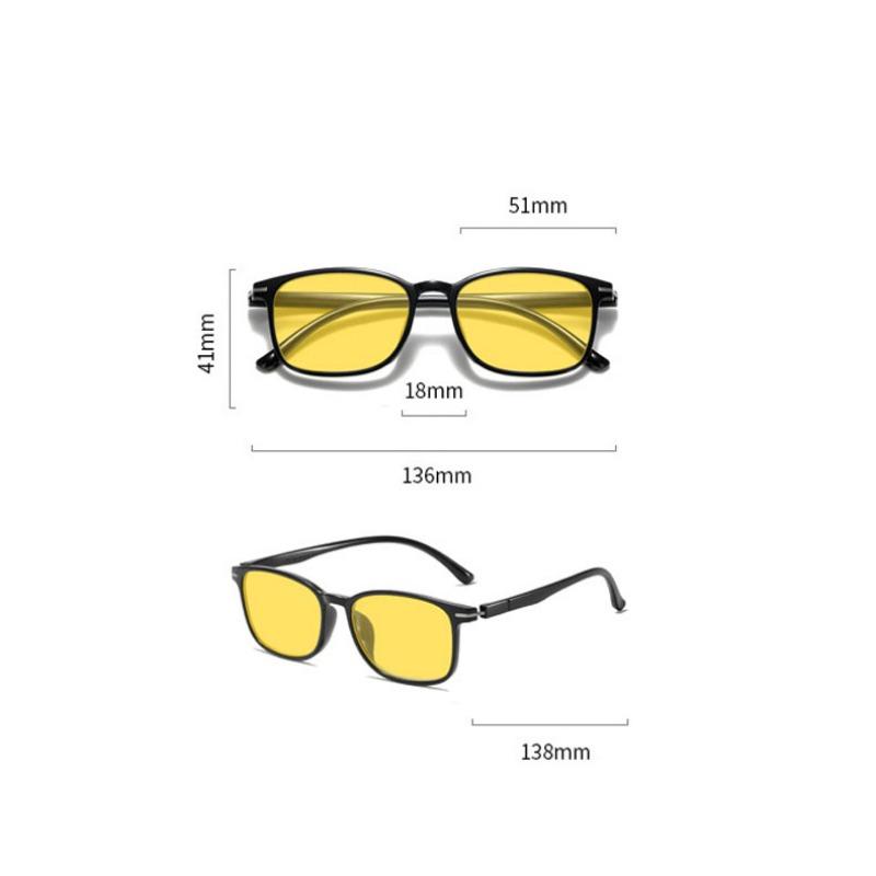 Τετράγωνα Γυαλιά Ηλίου με Σκελετό TR90 Εξαιρετικά Ελαφριά Γυαλιά Ηλίου Νυχτερινής Όρασης και Προστασίας από το Μπλε Φως Ανδρικά και Γυναικεία Γενικής Χρήσης Εξωτερικού Χώρου