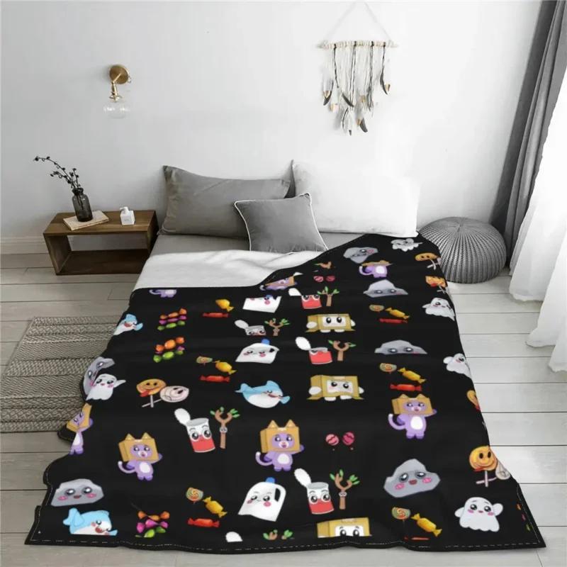 Cute Rocky Lankybox Lanky Box Blankets Velvet Decoration Cartoon Multifunction Thin Throw Blanket for Home Car Bedspreads