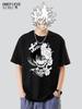 One Piece Luffy Gear 5 Nika Split Face Anime Back Graphic T Shirt Oversized Cotton Unisex Casual Short Sleeve Streetwear Tee