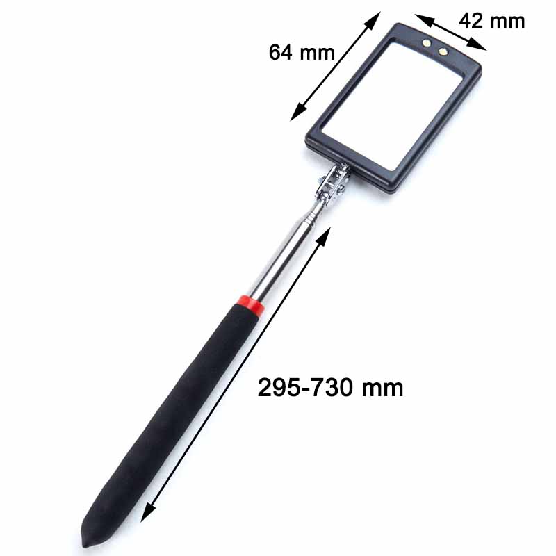 Telescoping LED Lighted Flexible Inspection Mirror 360 Rotation Mechanic  Inspection Mirror Telescopic Handle Repairing Tools