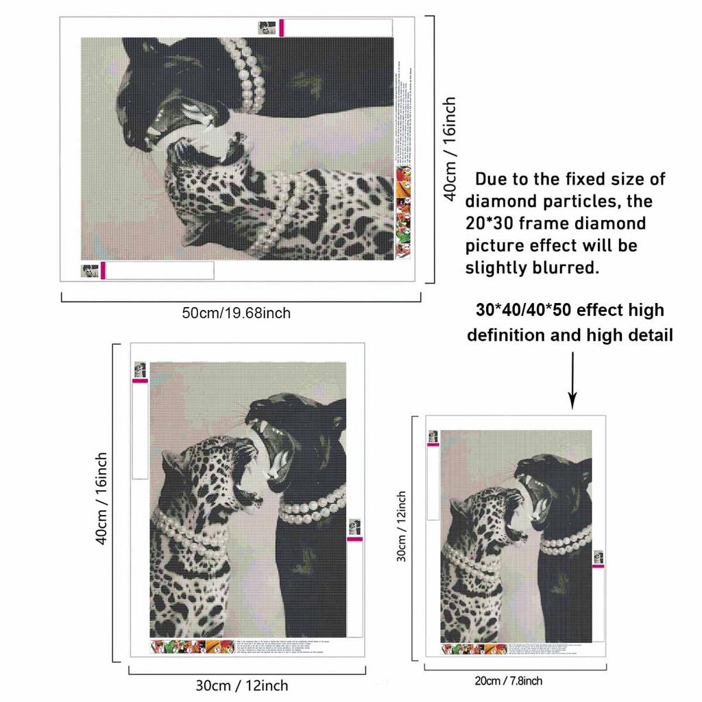 Jaguar vs Panther DIY Diamond Art Painting Kit with Shiny Resin Diamonds for Adults Relaxing Craft Wall Decor and Handmade Gift Idea Set Decor