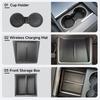 For Tesla Model Y Juniper 2025-2026 Accessories Center Console Storage Box Wireless Charging Pad Cup Holder Camera Privacy Cover