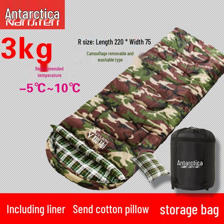 Men's Winter Sleeping Bag - Outdoor/Indoor, Thickened, Pure Cotton, Warm, Single Person Camping & Travel