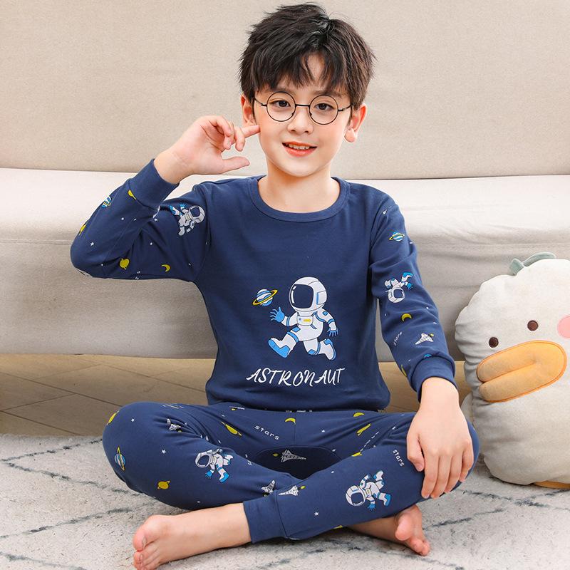 Dětské pyžamo pro chlapce 2 3 4 5 6 7 8 9 10 11 12 13 14 let Bavlna Sada oblečení na spaní Pyžamo s dinosaury Zelená Dětské Pijamas Oblečení