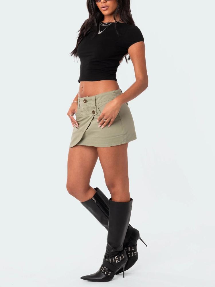 Women's O-neck Backless T-shirt Short Sleeve Solid Color Crop Top Summer Cute Baby Tee Y2k Clothes Bodycon Tunics Fashion Tank