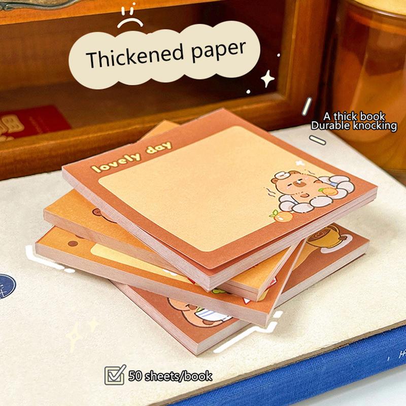 50 Blatt Kawaii Capybara Cartoon Tiere Haftnotizblock Dekorative Schreibwaren Aufkleber Büro Schulbedarf Kindergeschenke