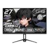 IRIS OHYAMA Gaming Cute Pastel Black Monitor, 27-inch, 180Hz, 1ms, WQHD, Design, 3-Year Warranty, Built-in Speakers, Flicker-Free, Colors,