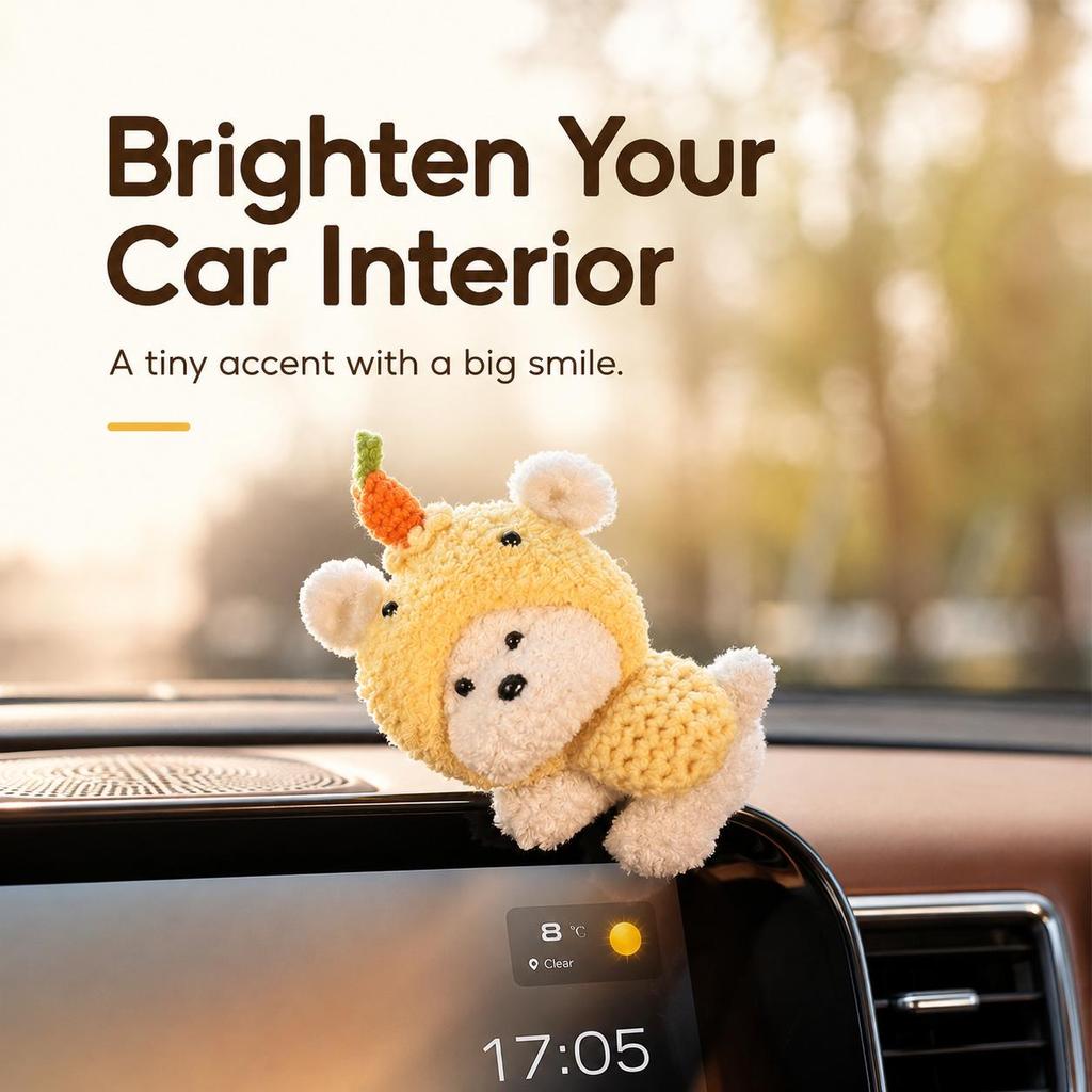 Plush Car Decorations, Cute Animal Dashboard Ornaments, Computer Ornaments