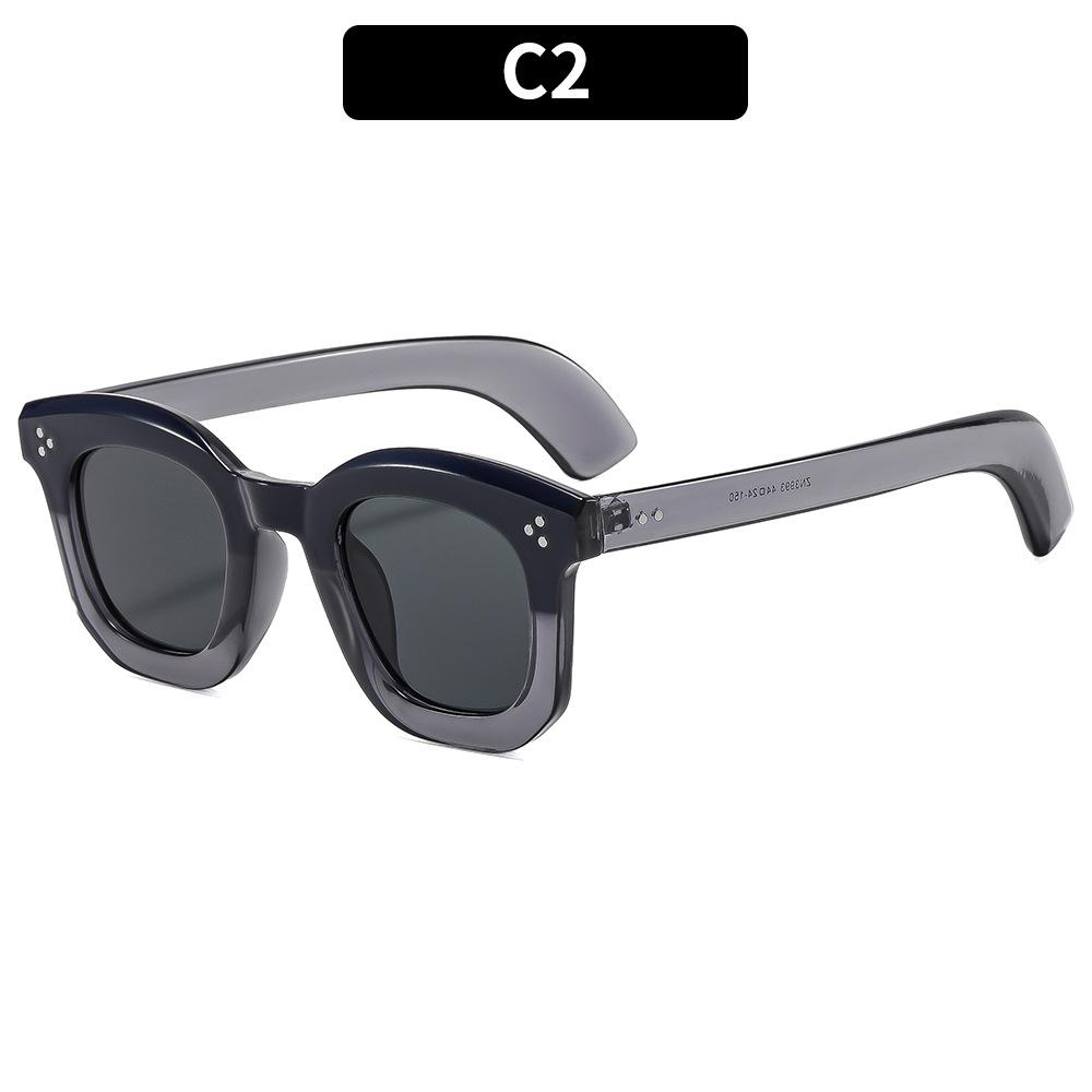 Unisex Hip-Hop Square Frame Sunglasses New Fashion Trend UV Protection Sun Glasses for Outdoor Streetwear