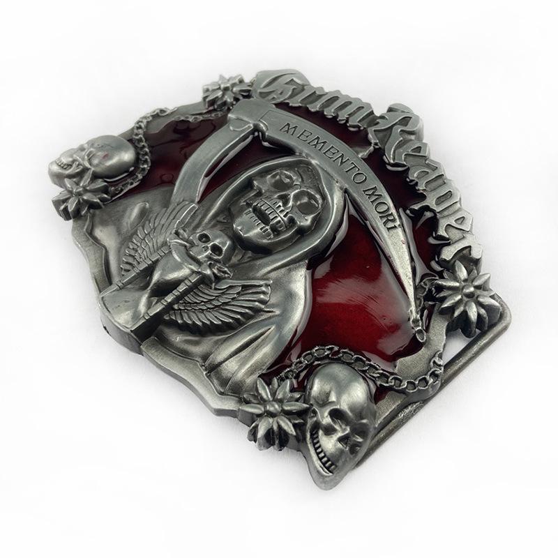 Men's Trendy Red Retro Skull Punk Belt Buckle