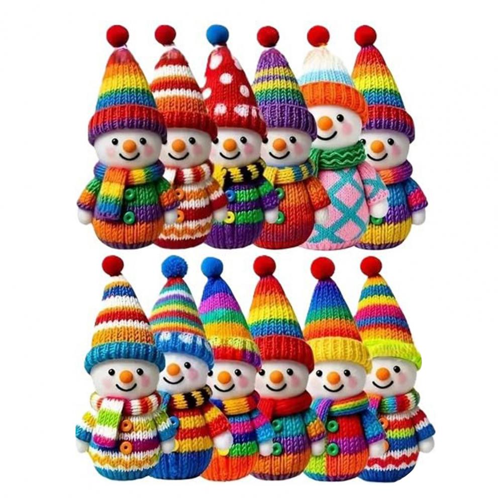 Wooden Snowman Figurines Christmas Snowman Ornaments Festive Wooden Snowman Ornaments for Christmas Tree Decor for Festive