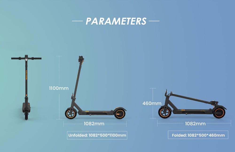 KuKirin S1 Max Foldable Electric Scooter, 350W Motor, 36V 10.4Ah Battery, 8 inch Tires, 30km/h Max Speed, 39km Range